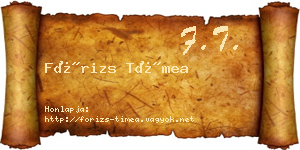 Fórizs Tímea névjegykártya