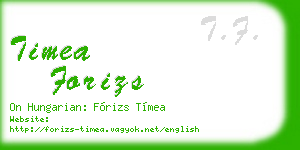 timea forizs business card