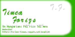 timea forizs business card